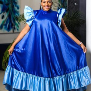 Royal Satin Statement Dress