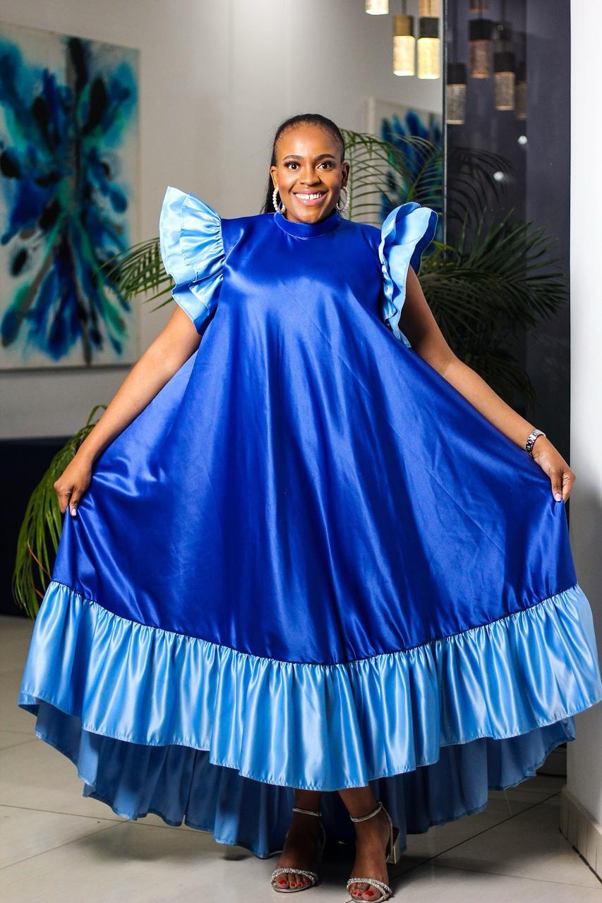 Royal Satin Statement Dress