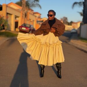 Ivory Ruffle Statement Skirt