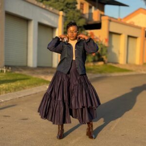 Midnight Elegance Tiered Skirt